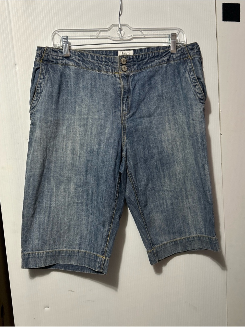 liz & co. Women's Midwash Denim Bermuda Shorts